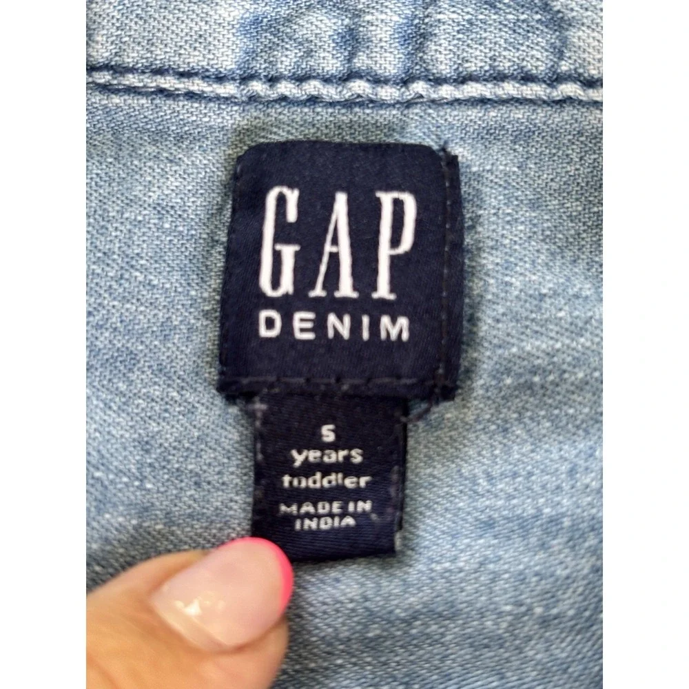 Gap Boys Denim Toddler Shirt Size 5 100% Cotton School Kids